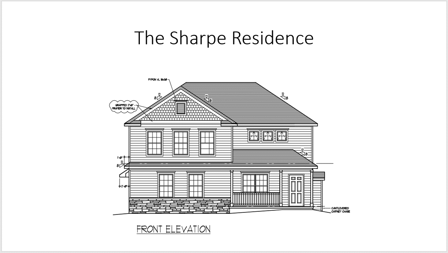 Sharpe front elevation