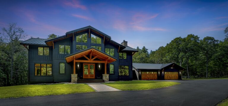 Custom home by RGB Custom Builders in Monroe County at dusk