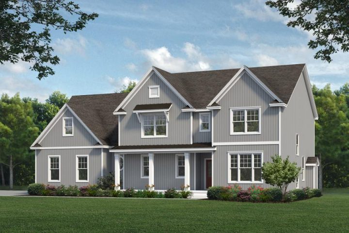 Rendering of Snydersville home with gray siding