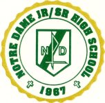Green and yellow Notre Dame High School logo